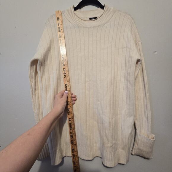 Banana Republic Rib Merino Cashmere Sweater Women's SM Ivory Classic Fisherman - Picture 8 of 10